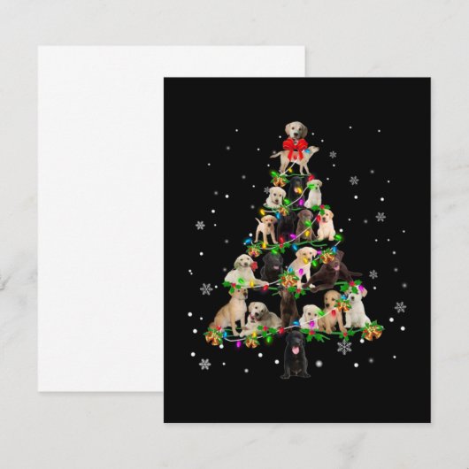 Labrador Retriever kerstboom X mas Bedankkaart (Voorkant / Achterkant)