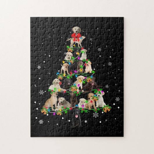 Labrador Retriever kerstboom X mas Legpuzzel (Verticaal)