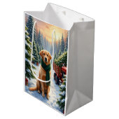 Labrador Retriever Kerstboomgaard Kunst Medium Cadeauzakje (Voorkant Gekanteld)