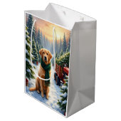 Labrador Retriever Kerstboomgaard Kunst Medium Cadeauzakje (Achterkant Gekanteld)