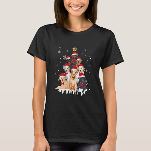 Labrador Retriever kerstboomhond T-shirt (Voorkant)