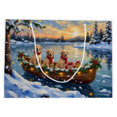 Labrador Retriever Kerstboot Vakantie Groot Cadeauzakje (Achterkant)