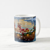 Labrador Retriever Kerstboot Vakantie Koffiemok (Voorkant rechts)
