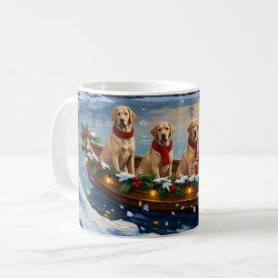 Labrador Retriever Kerstboot Vakantie Koffiemok