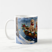 Labrador Retriever Kerstboot Vakantie Koffiemok (Links)