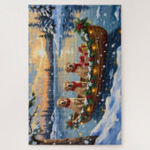 Labrador Retriever Kerstboot Vakantie Legpuzzel (Verticaal)