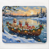 Labrador Retriever Kerstboot Vakantie Muismat (Voorkant)