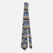 Labrador Retriever Kerstboot Vakantie Stropdas (Voorkant)