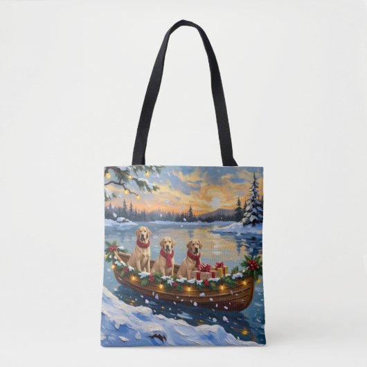 Labrador Retriever Kerstboot Vakantie Tote Bag (Voorkant)