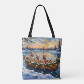 Labrador Retriever Kerstboot Vakantie Tote Bag (Achterkant)