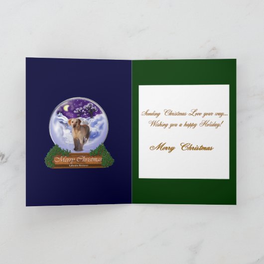 Labrador Retriever kerstcadeaus Feestdagen Kaart (Binnen)