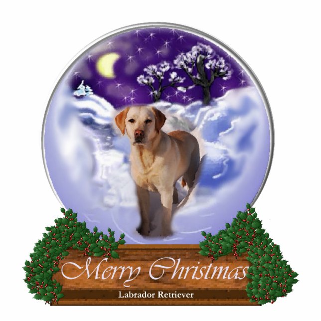 Labrador Retriever kerstcadeaus Fotobeeldje Ornament (Voorkant)