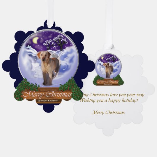 Labrador Retriever kerstcadeaus Ornament Kaart (Voorkant / Achterkant)
