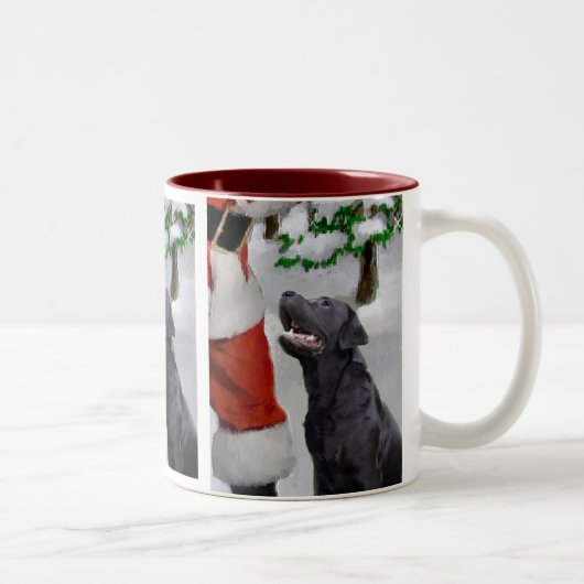 Labrador Retriever kerstcadeaus Tweekleurige Koffiemok (Rechts)