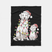 Labrador Retriever Kerstfeest Hond Kat Liefhebber Fleece Deken (Voorkant)