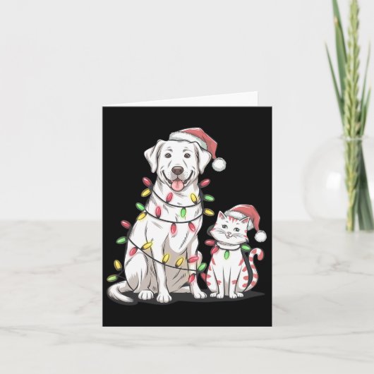 Labrador Retriever Kerstfeest Hond Kat Liefhebber Kaart (Voorkant)