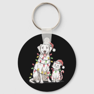 Labrador Retriever Kerstfeest Hond Kat Liefhebber Sleutelhanger