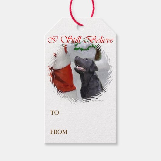 Labrador Retriever Kerstgeloof Cadeaulabel (Voorkant)