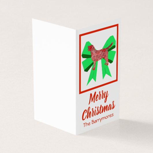 Labrador Retriever, kersthond en Label met blauw c Kaart (Buitenkant)