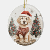 Labrador Retriever Kersthond Keramisch Ornament (Links)