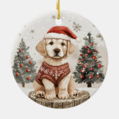 Labrador Retriever Kersthond Keramisch Ornament (Achterkant)