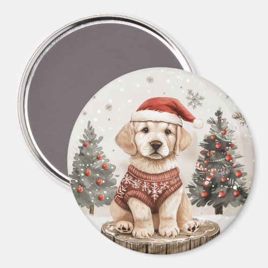 Labrador Retriever Kersthond Magneet (Voorkant / Achterkant)