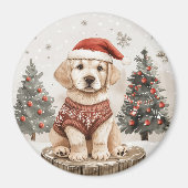 Labrador Retriever Kersthond Magneet (Voorkant)