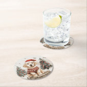 Labrador Retriever Kersthond Ronde Kartonnen Onderzetter (Insitu)