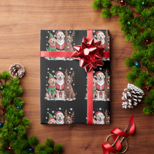 Labrador Retriever Kersthonden Kerstman Rendier Cadeaupapier