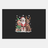 Labrador Retriever Kersthonden Santa Reindeer Inpakpapier Vel (Voorkant)