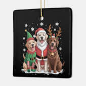 Labrador Retriever Kersthonden Santa Reindeer Keramisch Ornament (Links)