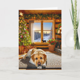 Labrador Retriever Kerstkaart Feestdagen Kaart
