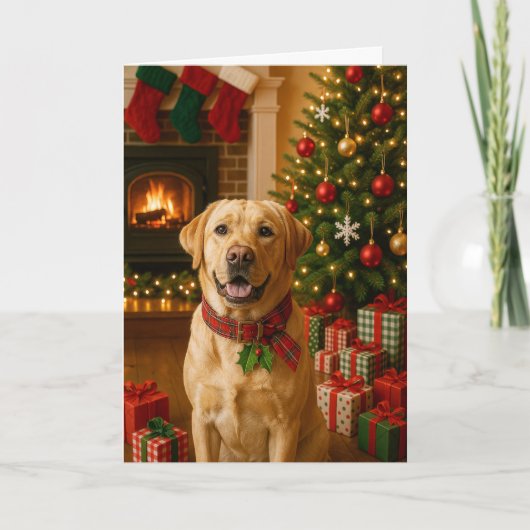 Labrador Retriever Kerstkaart Feestdagen Kaart (Voorkant)