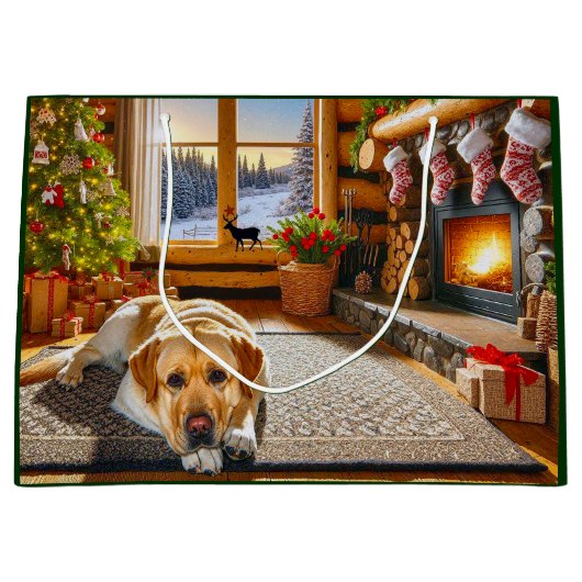 Labrador Retriever Kerstkaart Groot Cadeauzakje (Voorkant)
