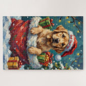 Labrador Retriever Kerstman Zak Avontuur Legpuzzel (Horizontaal)