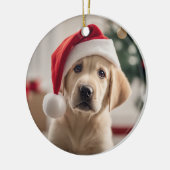 Labrador Retriever Kerstmis Keramisch Ornament (Links)