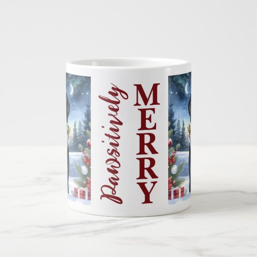 Labrador Retriever Kerstmis Kous Puppy Hond Grote Koffiekop (Voorkant)