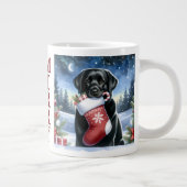 Labrador Retriever Kerstmis Kous Puppy Hond Grote Koffiekop (Rechts)