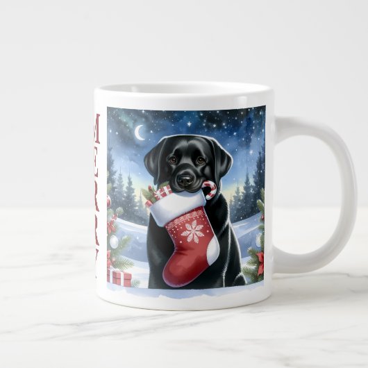 Labrador Retriever Kerstmis Kous Puppy Hond Grote Koffiekop (Rechts)