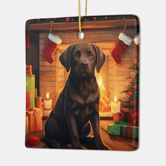 Labrador Retriever Kerstmis, Opknoping Decoratie (Links)