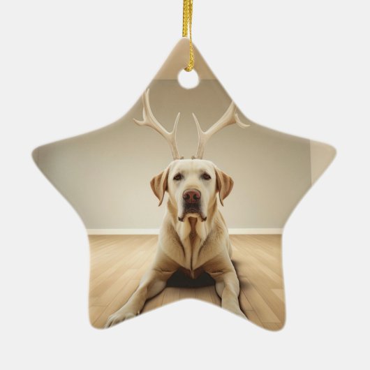 Labrador Retriever Kerstmis, Opknoping Decoratie (Achterkant)