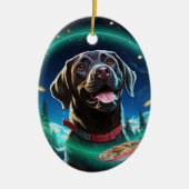 Labrador Retriever Kerstmis, Opknoping Decoratie (Voorkant)