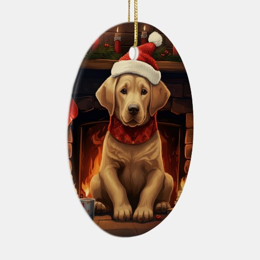 Labrador Retriever Kerstmis, Opknoping Decoratie (Rechts)
