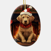 Labrador Retriever Kerstmis, Opknoping Decoratie (Achterkant)