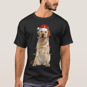 Labrador Retriever Kerstmis Sinterklaas Hoed Licht T-shirt