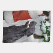 Labrador Retriever Kerstmis Theedoek (Horizontaal)