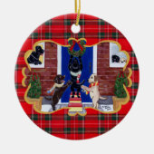 Labrador Retriever kerstplezier Keramisch Ornament (Voorkant)