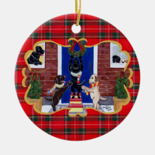 Labrador Retriever kerstplezier Keramisch Ornament