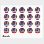 Labrador Retriever Kerstplezier Ronde Sticker (Vel)