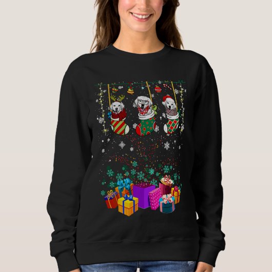 Labrador Retriever Kerstverlichting Xmas Soks D Trui (Voorkant)